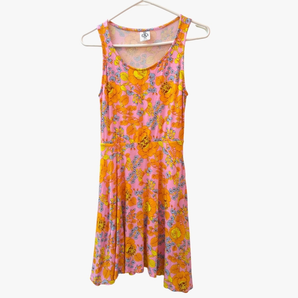 Agnes & Dora Fit and Flare Tank Dress, I Got You Babe Fisher X-Small Floral Midi
